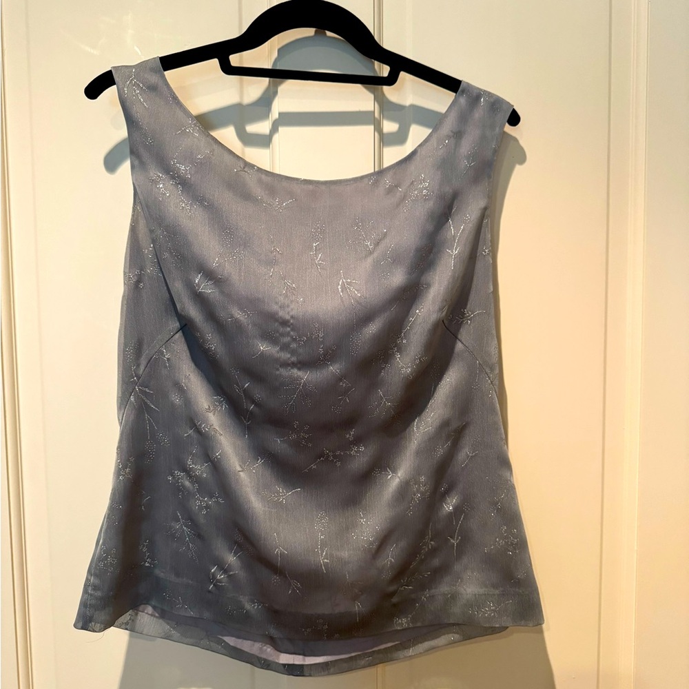 Finity grey silk dress blouse